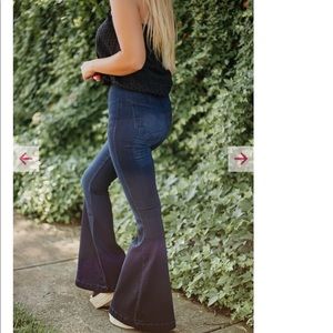 Kancan Flare Bell Bottom Jeans Dark Wash